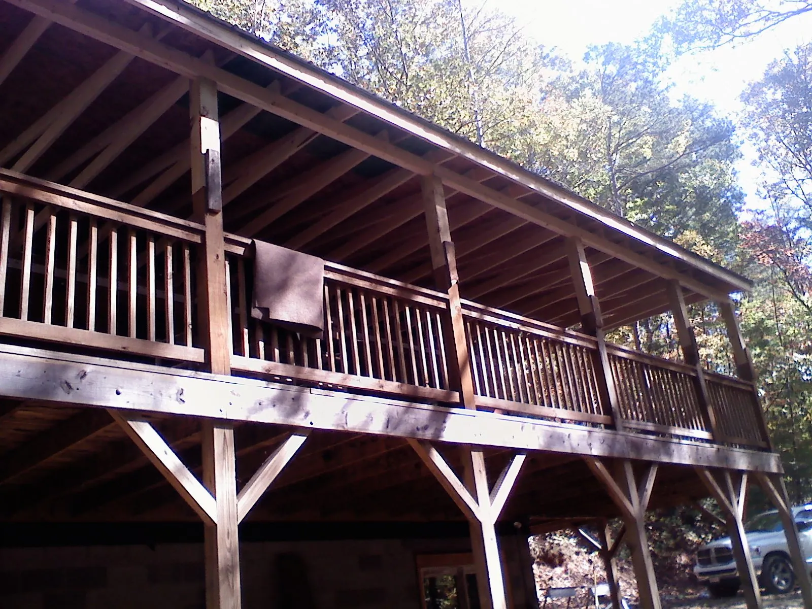 Timber framing under a new elevated porch and deck — Roof Leak Repair in Burnt Ranch by Roofing Brothers